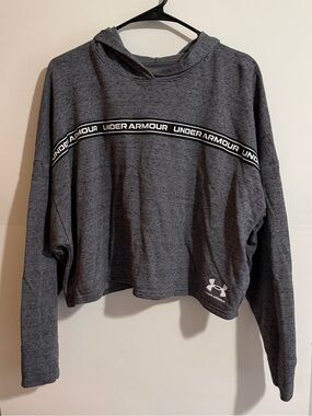 Under Armour Dark Gray Cropped Hoodie with Logo Band